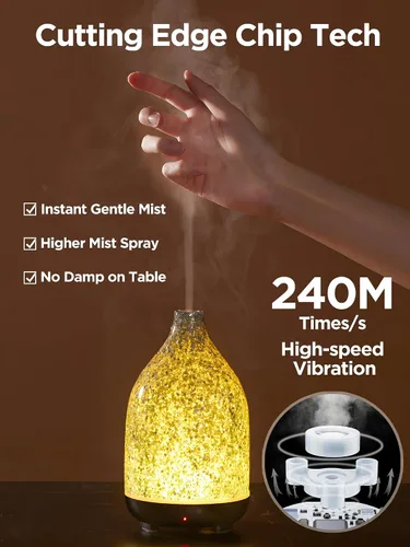 Vista 3 de InnoGear Difusor de aceite, difusor de aromaterapia para aceites esenciales, difusor de aroma de 5.1 fl oz, humidificador ultrasónico de niebla fría