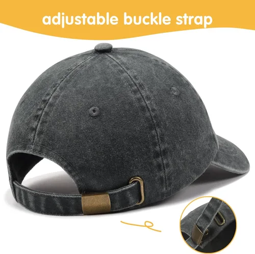 Vista 5 de Gorra de béisbol bordada para niños de 2 a 5 años, ajustable, vintage, de algodón lavado, para niños y niñas