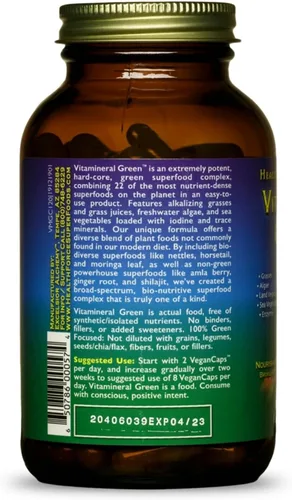 Vista 3 de HEALTHFORCE SUPERFOODS Vitamineral Green - Suplemento mineral para el apoyo inmunológico y tiroideo - Suplemento en polvo verde con ingredientes