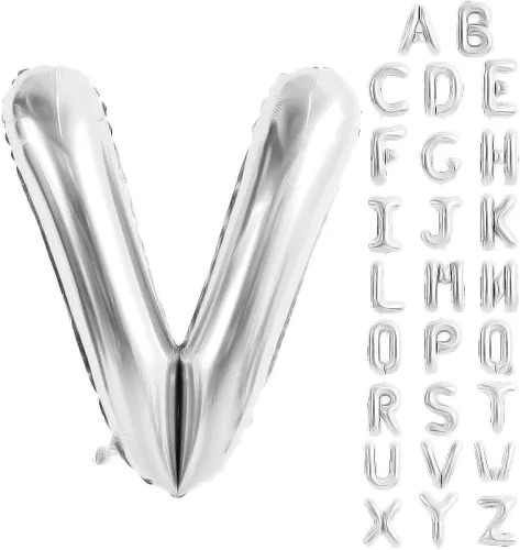 Vista 108 de Globos de letras azules de 40 pulgadas, globo grande del alfabeto de aluminio de Mylar para decoración de cumpleaños, boda, aniversario, graduación