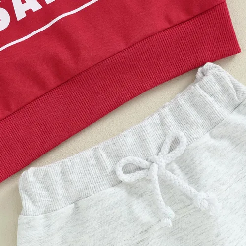 Vista 6 de Mandizy Conjunto de ropa deportiva de manga larga con cuello redondo para bebé niño