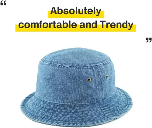 Vista 5 de Gorro de pescador KBETHOS unisex, de algodón lavado, para el verano al aire libre