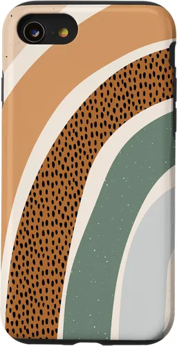 Vista 18 de Boho Burnt Orange Half Rainbow with Dotted Pattern Arches Case for iPhone 17