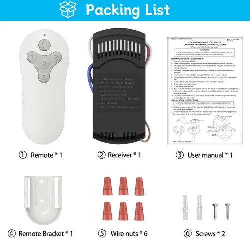 Vista 8 de Kit de Reemplazo Universal para Control Remoto de Ventilador de Techo Compatible con Harbor Breeze, Hunter, Hampton Bay, Atenuador de Luz de 3