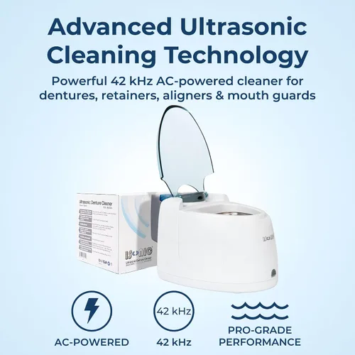 Vista 2 de iSonic Limpiador ultrasónico de dentadura/alineador/retenedor para todos los aparatos dentales y de la apnea del sueño (F3900)