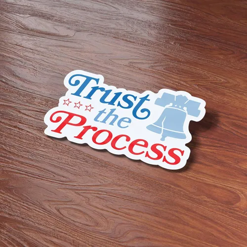 Vista 4 de Trust the Process - Adhesivo para botella de agua Hydroflask, calcomanías de baloncesto para laptop, regalos de los Sixers