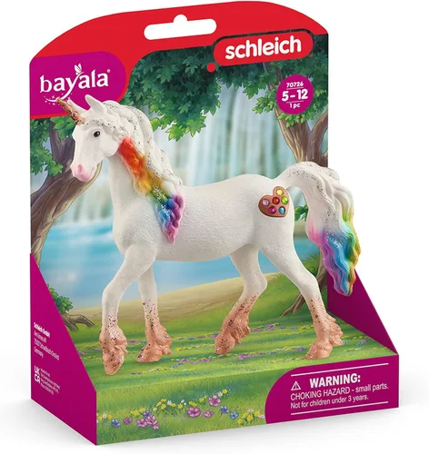 Vista 6 de Schleich bayala - Figura mítica de yegua de unicornio arcoíris con detalles decorativos brillantes y cuerno en espiral brillante, juguete divertido