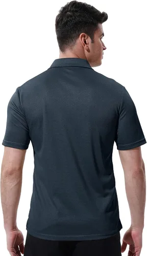 Vista 3 de YSENTO Camisas polo para hombre ajuste seco manga corta cuello y bolsillo para golf