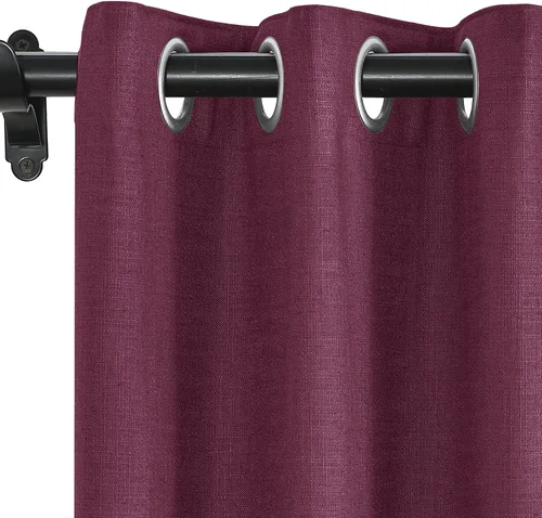 Vista 17 de Fcosie Cortinas opacas de lino 100 % opacas de 50 pulgadas de ancho x 63 pulgadas de largo, paneles de cortina con ojales para sala de estar
