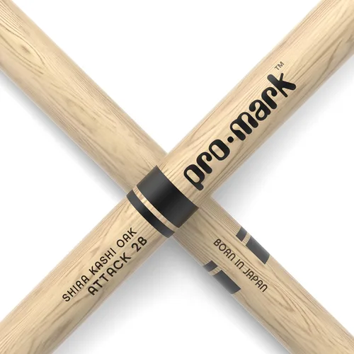 Vista 5 de ProMark Baquetas de batería Classic Attack 2B Shira Kashi Oak Baquetas, punta ovalada de nailon, un par Punta de nailon