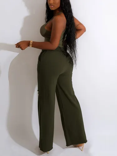 Vista 3 de Nimsruc Two Piece Outfits For Women Casual Sleeveless Sweat Suits