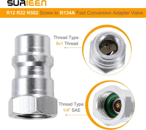 Vista 5 de Kit de herramientas de inyector de aceite de CA, inyector de aceite para compresor R134A con acoplador rápido y manguera de carga de refrigerante