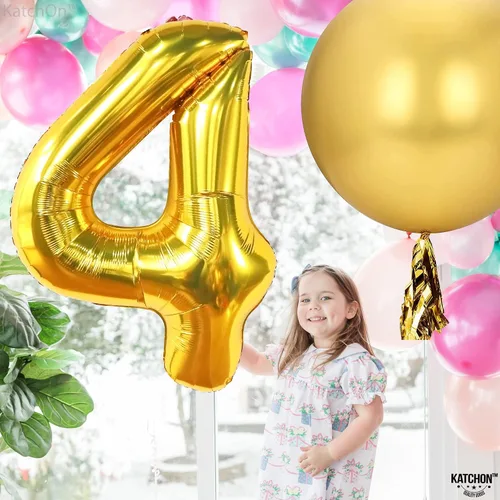 Vista 1093 de KatchOn Globo negro del número 1 de 40 pulgadas, globo de feliz cumpleaños Large Mylar Number One Balloon for 1st Birthday Decorations, Foil