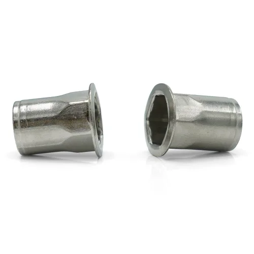 Vista 4 de M6-1.0 Tuerca remachadora de cabeza de perfil bajo hexagonal métrico, acero inoxidable 18-8 (25)
