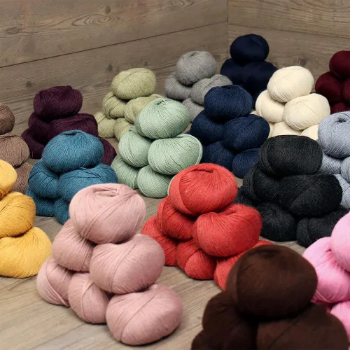 Vista 7 de Juego de 6 madejas de 100% lana de alpaca bebé (10.58 oz) de peso DK, fabricadas en Perú, celestial suave y perfecto para tejer y hacer ganchillo