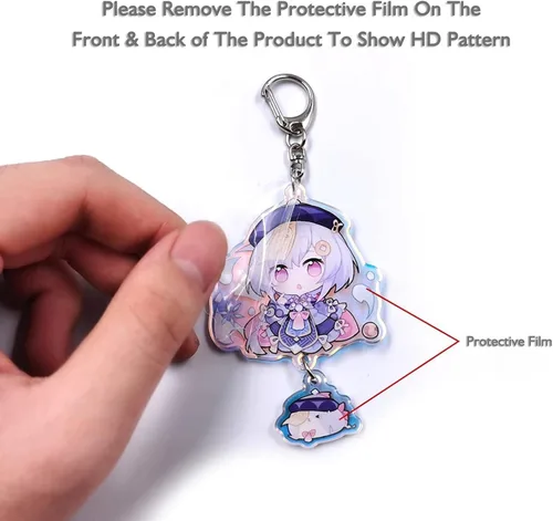 Vista 5 de Adorno colgante de cinta de anime lindo llavero colgante de regalo, mochila colgante de campanilla de viento