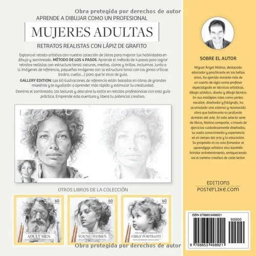 Vista 2 de Aprende a dibujar como un profesional. Mujeres Adultas. Retratos realistas con Lápiz de Grafito. La Belleza de la Madurez Reflejando la Vida Vivida