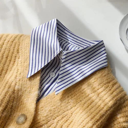 Vista 2 de GUZOSJO Camisa de cuello blanco desmontable de perlas, media blusa de Dickey cuello falso para damas niñas