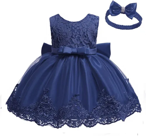 Vista 3 de Vestidos de encaje con tutú bordado para niñas pequeñas de 0 a 6 años