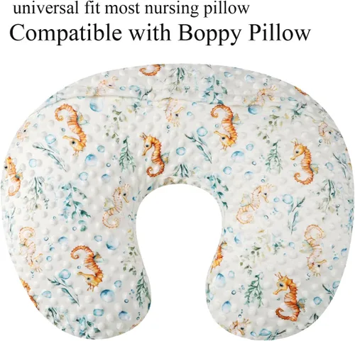 Vista 4 de Set de fundas para almohada de lactancia Dot 2 piezas, fundas ultra suaves compatibles con almohada Boppy, almohada estándar para bebé niño niña
