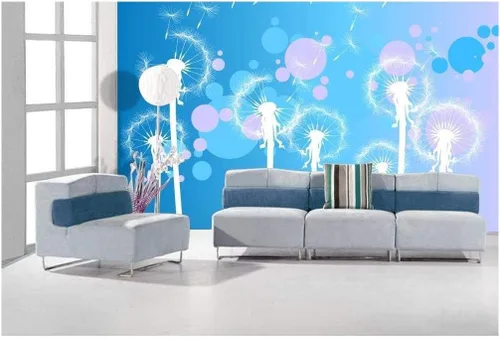 Vista 10 de Mural de pegatina removible para decorar el hogar Bonito árbol de cerezo en flor