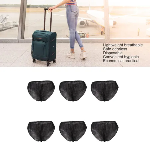 Vista 4 de plplaaoo 50 piezas de ropa interior desechable, bragas desechables, unisex, talla única, se adapta a la mayoría de ropa interior de viaje portátil