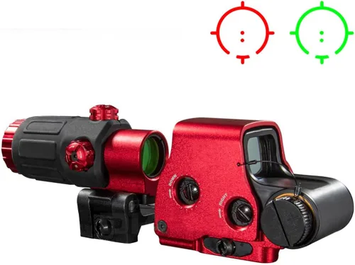 Vista 2 de 558+G33 - Mira híbrida holográfica óptica con lupa G33, mira refleja de punto verde/rojo 558 + combo de lupa G33 3X, multiplicador de liberación