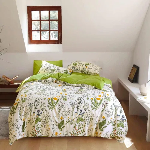 Vista 30 de Wellboo Juego de edredón de color verde oscuro, tamaño individual, color verde oliva, bohemio, ropa de cama de algodón para niños y niñas