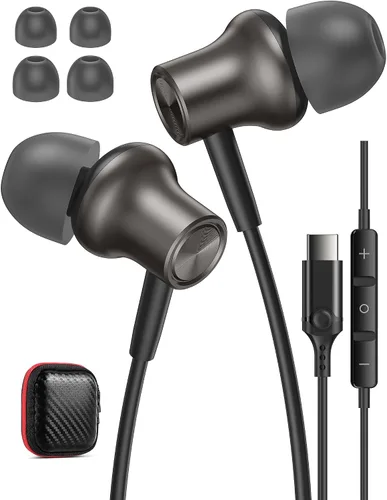 Vista 8 de Auriculares USB C con cable para Apple, auriculares suaves para iPhone 17 17e Air 16 16e 15 para iPad Pro para Samsung/Android para Galaxy S26 S25