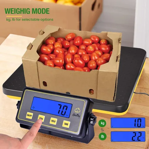 Vista 3 de Báscula de recepción digital de 150 libras con plataforma de aluminio antideslizante, báscula de alimentos de alta precisión