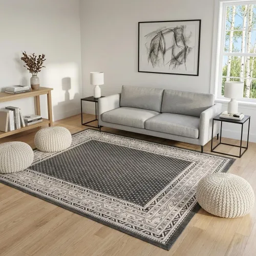 Vista 22 de Unique Loom Williamsburg Collection Area Rug - Allover (2' x 3' 1" Rectangle Gray/Black)