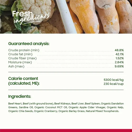 Vista 6 de smallbatch Alimento crudo liofilizado para gatos, bocados de alimentos estables en conservación, receta de carne, comida o adorno alto en proteínas
