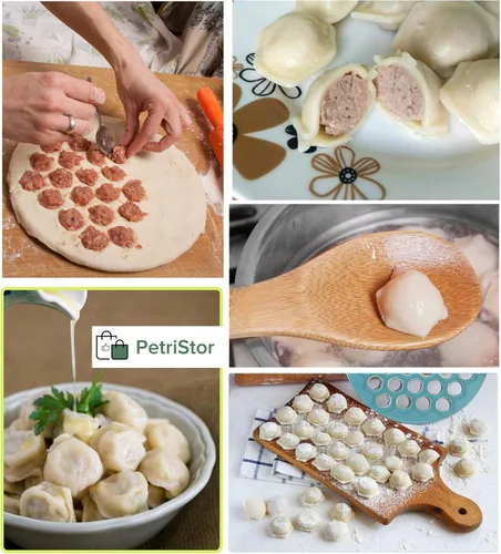 Vista 6 de Molde de bolas de masa hervida para ravioles rusos - Molde plástico Pelmeni - Carne de pelmeni siberiano - Máquina para hacer bolas de masa
