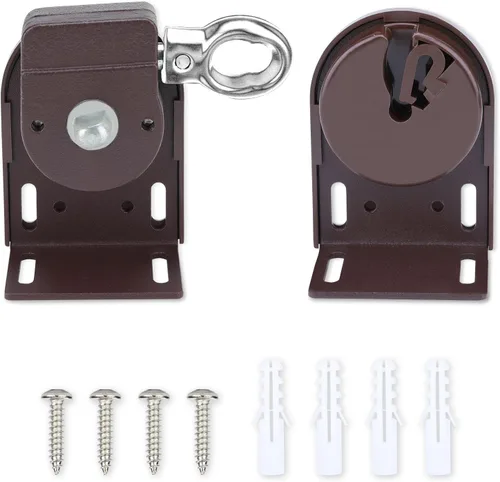 Vista 8 de Coolaroo Soportes de sombra con anillo de metal, piezas de repuesto, compatibles con persianas enrollables Coolaroo (negro, 1 par)