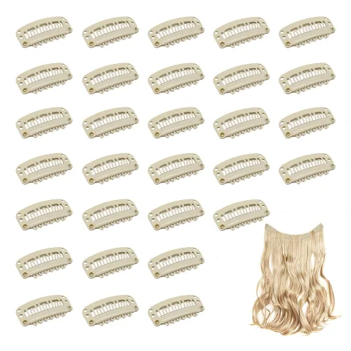 Vista 13 de Dreamlover - Clips para extensiones de cabello, clips para peluca con 9 dientes, 30 piezas