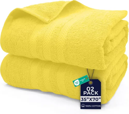 Vista 18 de DAN RIVER Paquete de 2 toallas de baño extra grandes de 35 x 70 pulgadas, toallas de baño grandes para adultos, juego de toallas de gran