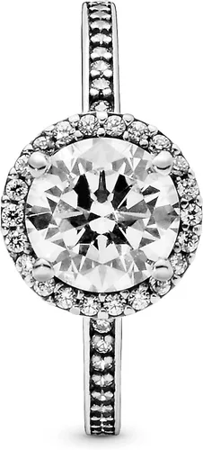 Vista 3 de PANDORA Anillo Classic Elegance, plata de ley, circonita cúbica transparente, talla 7, Plata de ley, circonita
