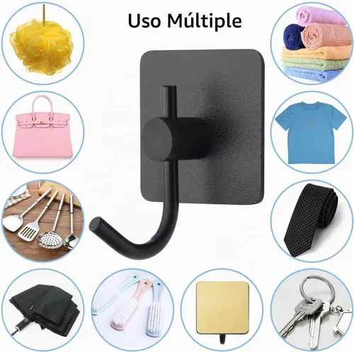 Vista 7 de VAEHOLD - Paquete de 4 ganchos de pared, resistentes, impermeables, de aluminio para colgar abrigos, sombreros, llaves, ropa, gancho de pared