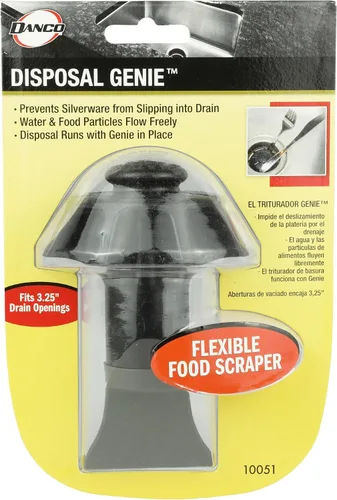 Vista 8 de Danco Disposal Genie Filtro de Eliminación de Basura Protector contra Salpicaduras de Drenaje de Fregadero de Cocina Raspador de Alimentos Negro1