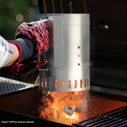 Vista 3 de Char-Griller® Parrilla de carbón con disparador de liberación rápida para iluminar rápidamente carbones de barbacoa, compatible con cualquier