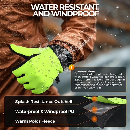 Vista 4 de rivmount Guantes de invierno para mujeres y hombres para clima frío, correr, conducir, ciclismo, resistente al agua y pantalla táctil, guantes