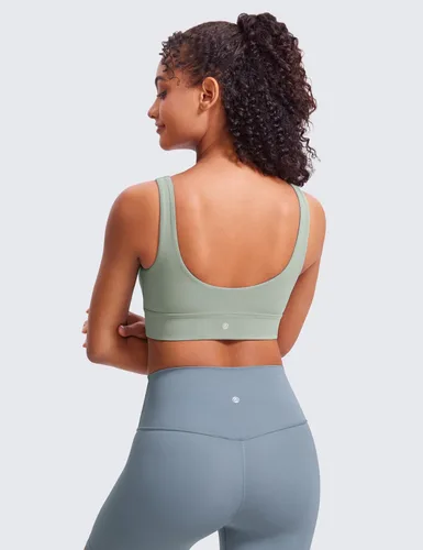 Vista 104 de CRZ YOGA Butterluxe - Brasier deportivo con espalda en U para mujer, cuello redondo, acolchado, de bajo impacto, para yoga, entrenamiento