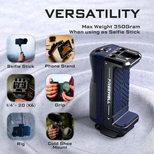 Vista 4 de Freewell Versátil Bluetooth Smartphone Selfie Grip con ARCA estándar, soporte de zapata fría para iPhone, teléfono celular Samsung