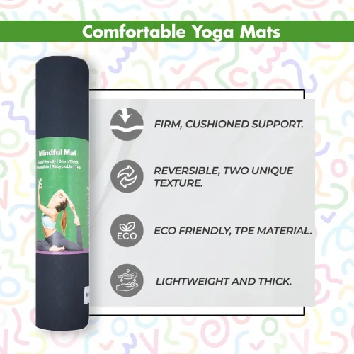 Vista 4 de Esterilla de yoga – Esterilla de yoga de primera calidad reversible extra gruesa y grande antideslizante para todo tipo de yoga, pilates