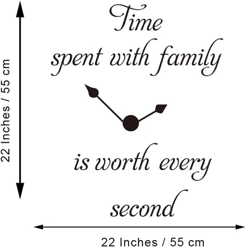 Vista 4 de Calcomanía de vinilo para pared con texto en inglés "Time Spent with Family is Worth Every Second Watch