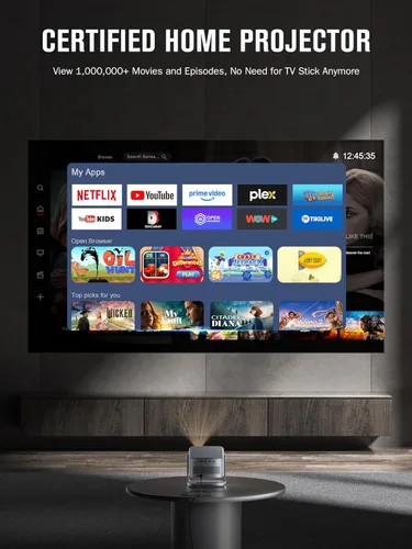 Vista 5 de 【Ahora con Netflix y 3000 ANSI】Proyector inteligente 4K con WiFi y Bluetooth, VISSPL 3D Dolby Audio y Auto Focus Proyector portátil para exteriores