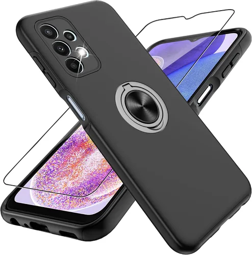 Vista 47 de Gritup Funda para Pixel 6A con protector de pantalla HD, soporte de anillo magnético 360 para Google Pixel 6A, color negro