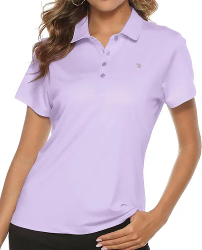Vista 14 de TBMPOY Camisetas polo de golf de manga corta para mujer, ligeras, con absorción de humedad, con cuello, T-shirt de secado rápido de 4 botones