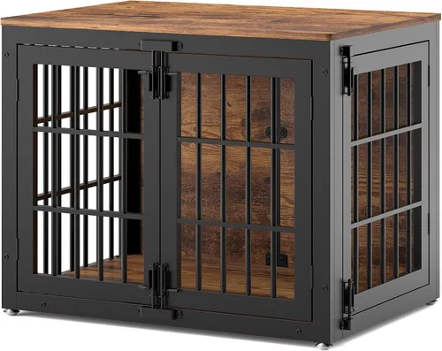 Vista 7 de Muebles de Jaula para Perros de Servicio Pesado de 33", Jaula de Madera Perrera para Perros Pequeños y Medianos, Perrera para Perros