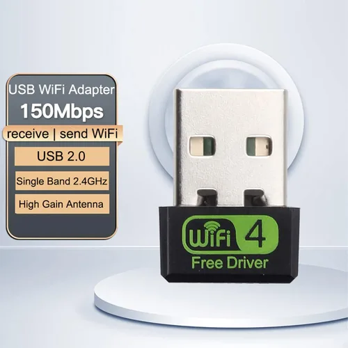 Vista 2 de Adaptador inalámbrico USB WiFi del conductor libre de 150Mbps, sola banda 2.4GHz